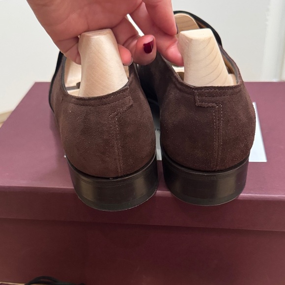 John Lobb Dark Brown Suede Loafers - Picture 3 of 5